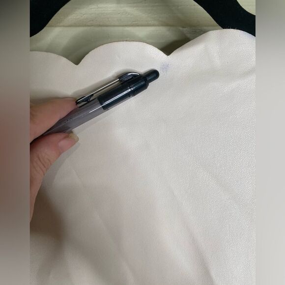 Cream Faux Leather Jacket Chic Cream Scalloped Open Blazer Soft Girl Coquette - Picture 14 of 14